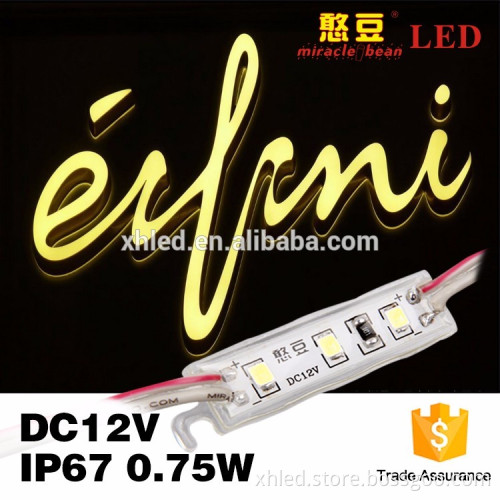 CE RoHS approved high brightness smd 0.6W DC12V 2835 led module for advertising light box